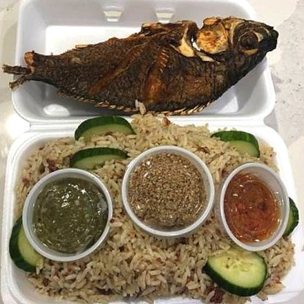 Liberian Dry Rice with Fried Fish