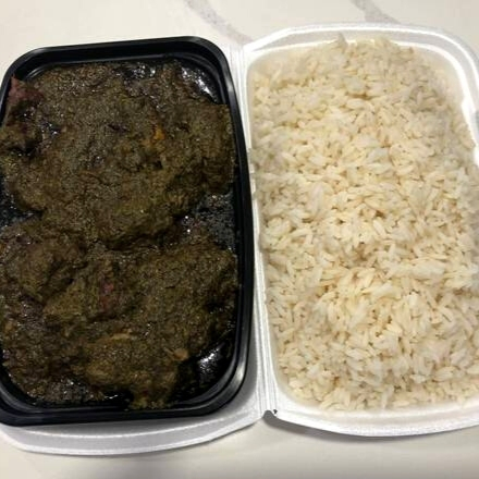 Cassava leaves with rice